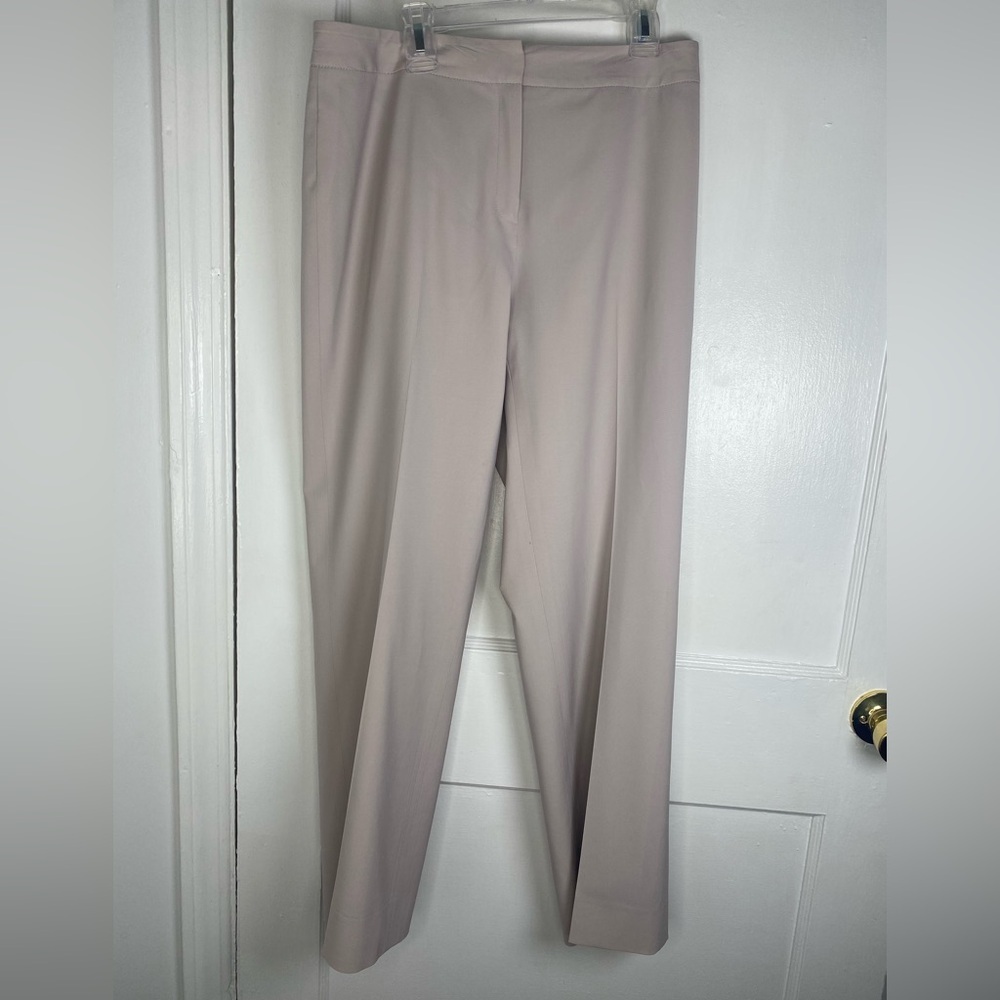 Lafayette 148 Womens Tailored Menswear Style Light Creamy Beige Slack Trousers
